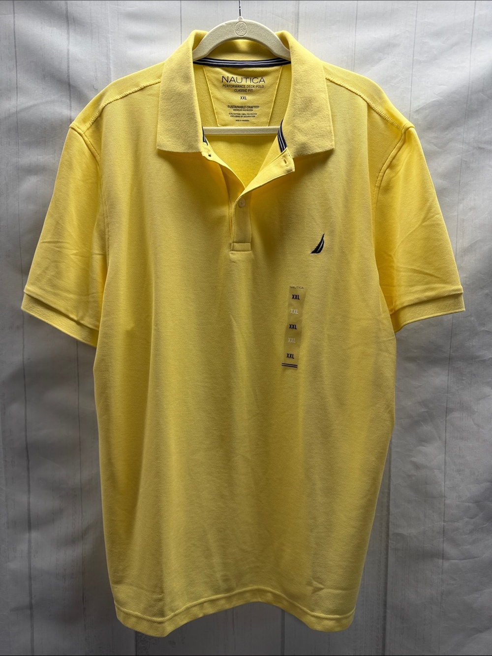 Nautica NWT Yellow Performance Deck Classic Fit Short Sleeve Polo Shirt XXL